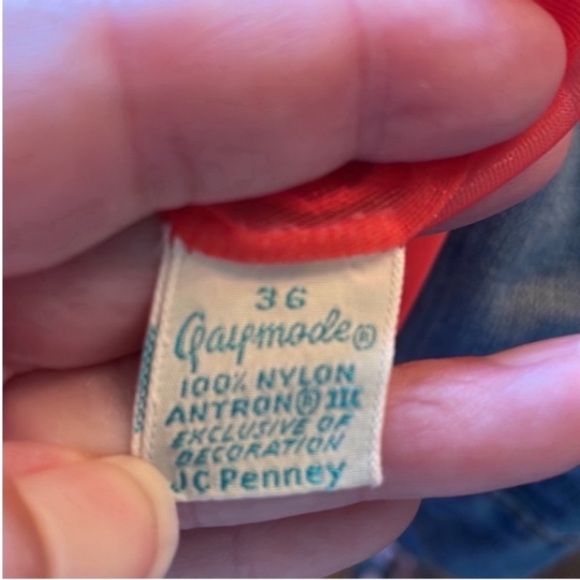 Vintage 60s Gaymode Nightgown Orange Salmon Red Slip Dress 36 RARE Antron3 Nylon - Picture 3 of 16